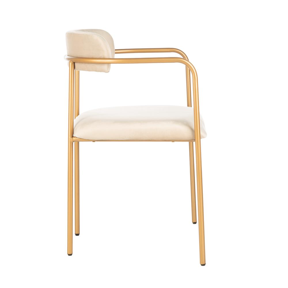Camille Side Chair, Beige/Gold. Picture 9