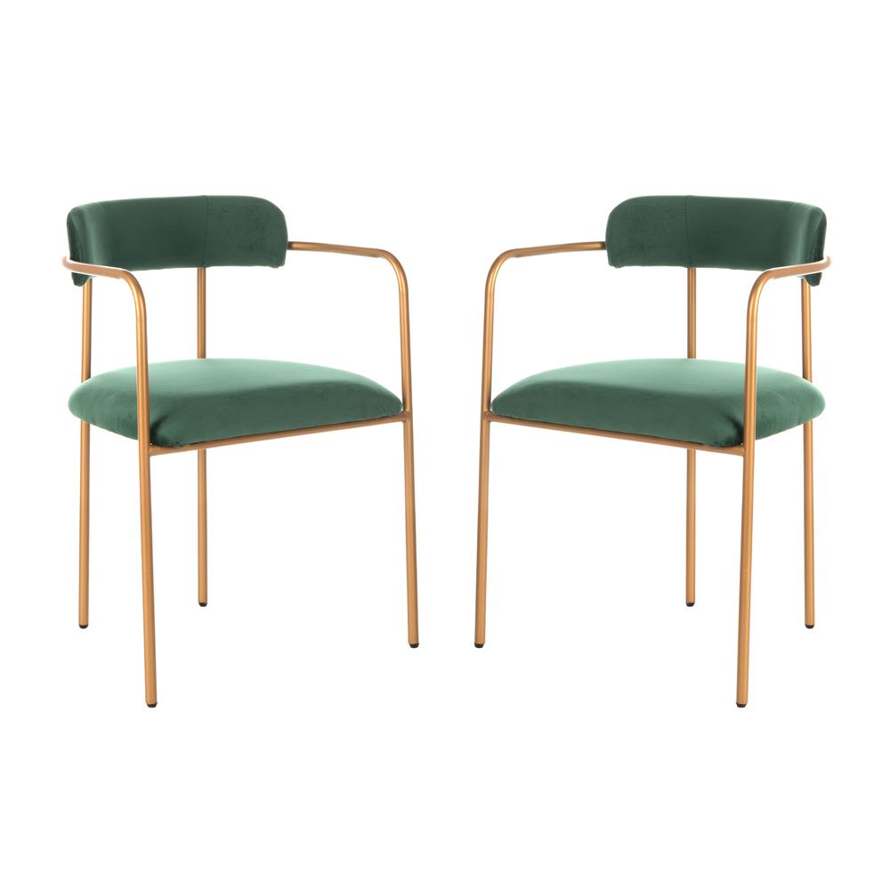 Camille Side Chair, Malachite Green/Gold. Picture 12