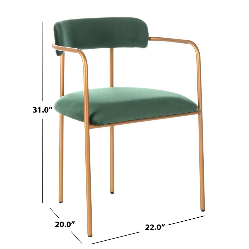 Camille Side Chair, Malachite Green/Gold. Picture 5