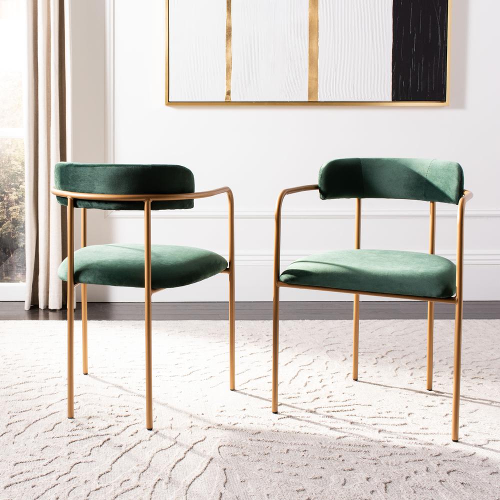 Camille Side Chair, Malachite Green/Gold. Picture 7