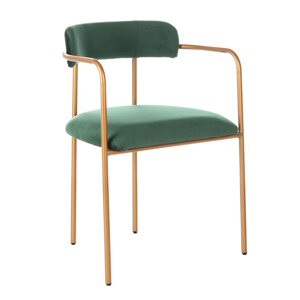 Camille Side Chair, Malachite Green/Gold. Picture 9