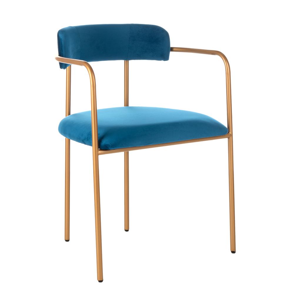 Camille Side Chair, Navy/Gold. Picture 8