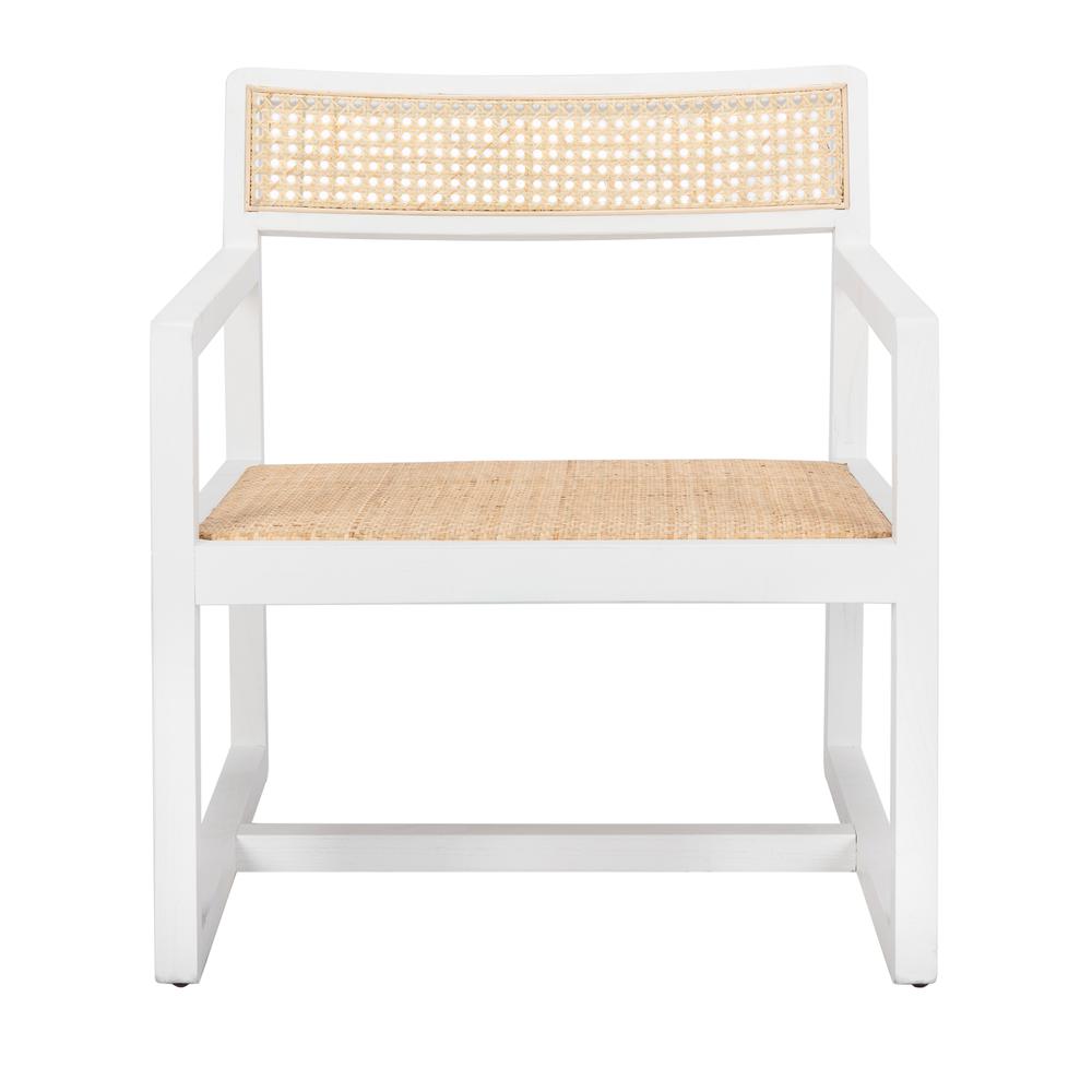 Lula Cane Accent Chair, White/Natural. Picture 1