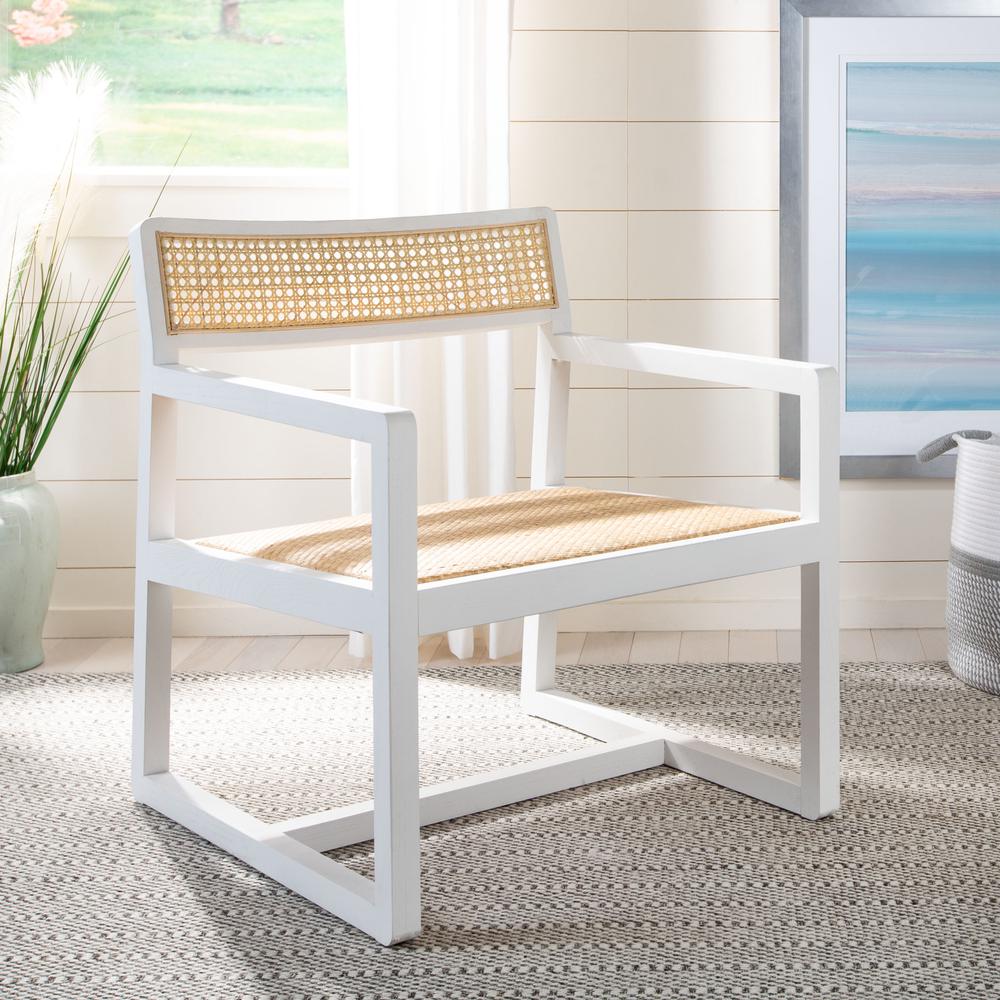 Lula Cane Accent Chair, White/Natural. Picture 7