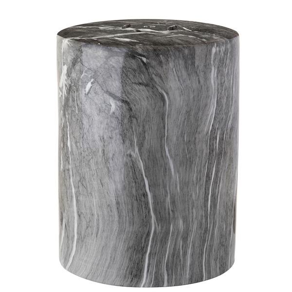 Forster Marble Garden Stool, Black. The main picture.