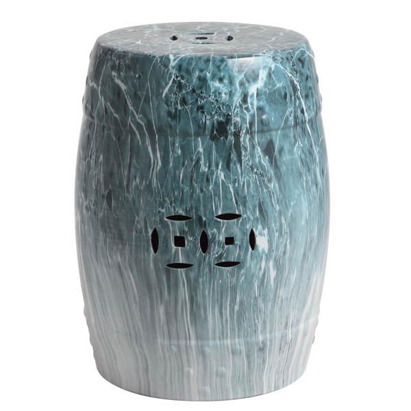 Gilroy Marble Garden Stool, Blue  Marble. Picture 1
