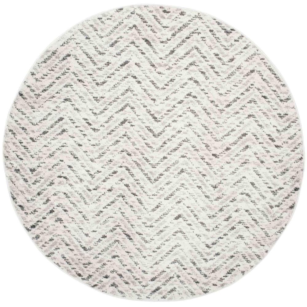 Adirondack, IVORY / CHARCOAL, 4' X 4' Round, Area Rug, ADR104N-4R. Picture 1