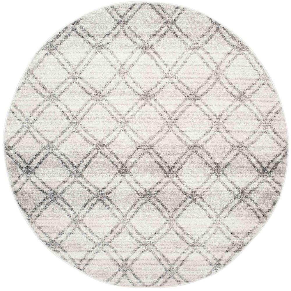Adirondack, SILVER / CHARCOAL, 4' X 4' Round, Area Rug, ADR105P-4R. Picture 1