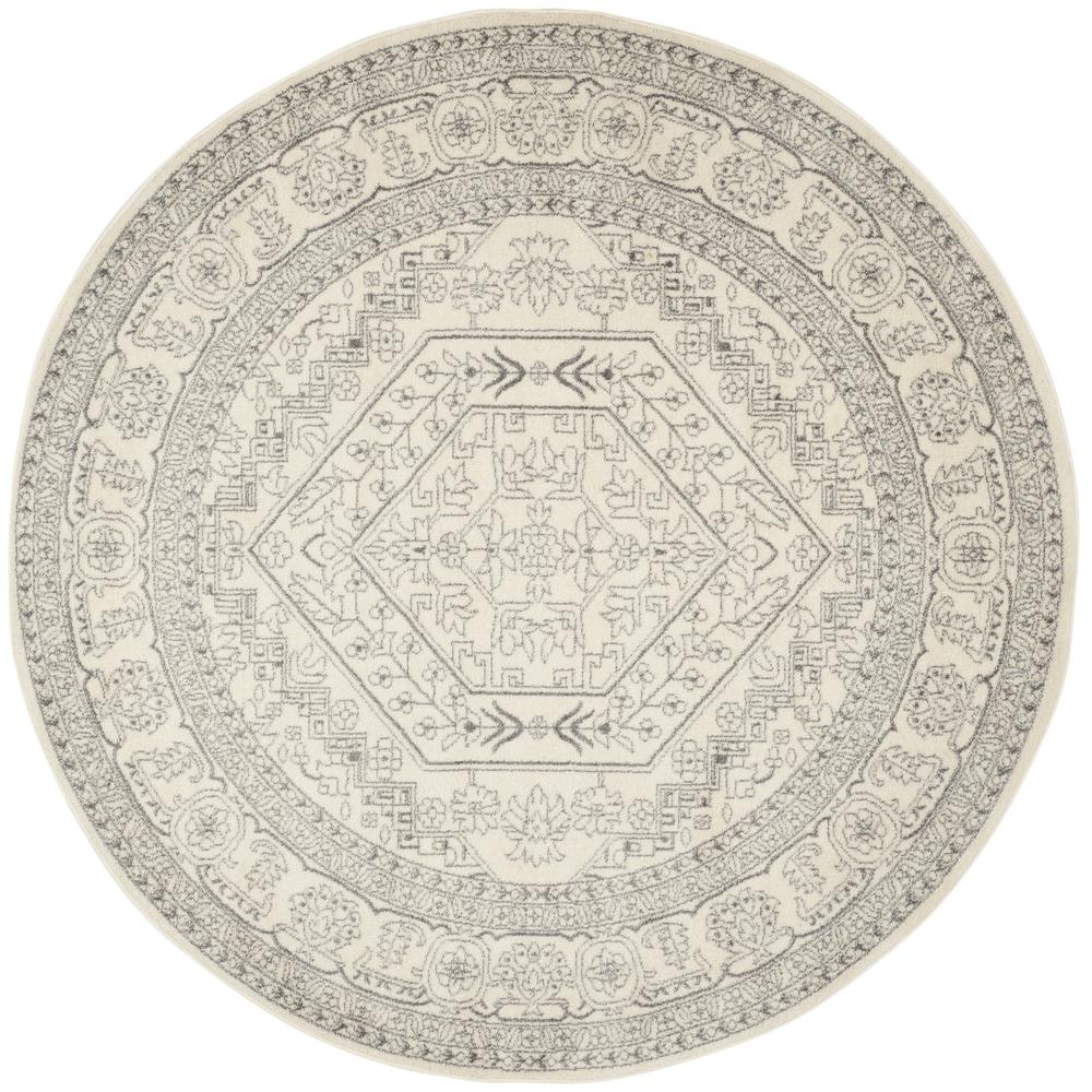 Adirondack, IVORY / SILVER, 8' X 8' Round, Area Rug, ADR108B-8R. Picture 1