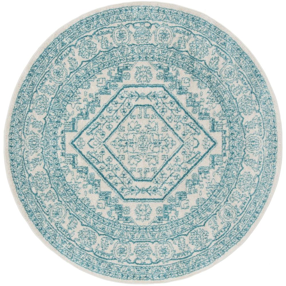 Adirondack, IVORY / TEAL, 6' X 6' Round, Area Rug, ADR108G-6R. Picture 1