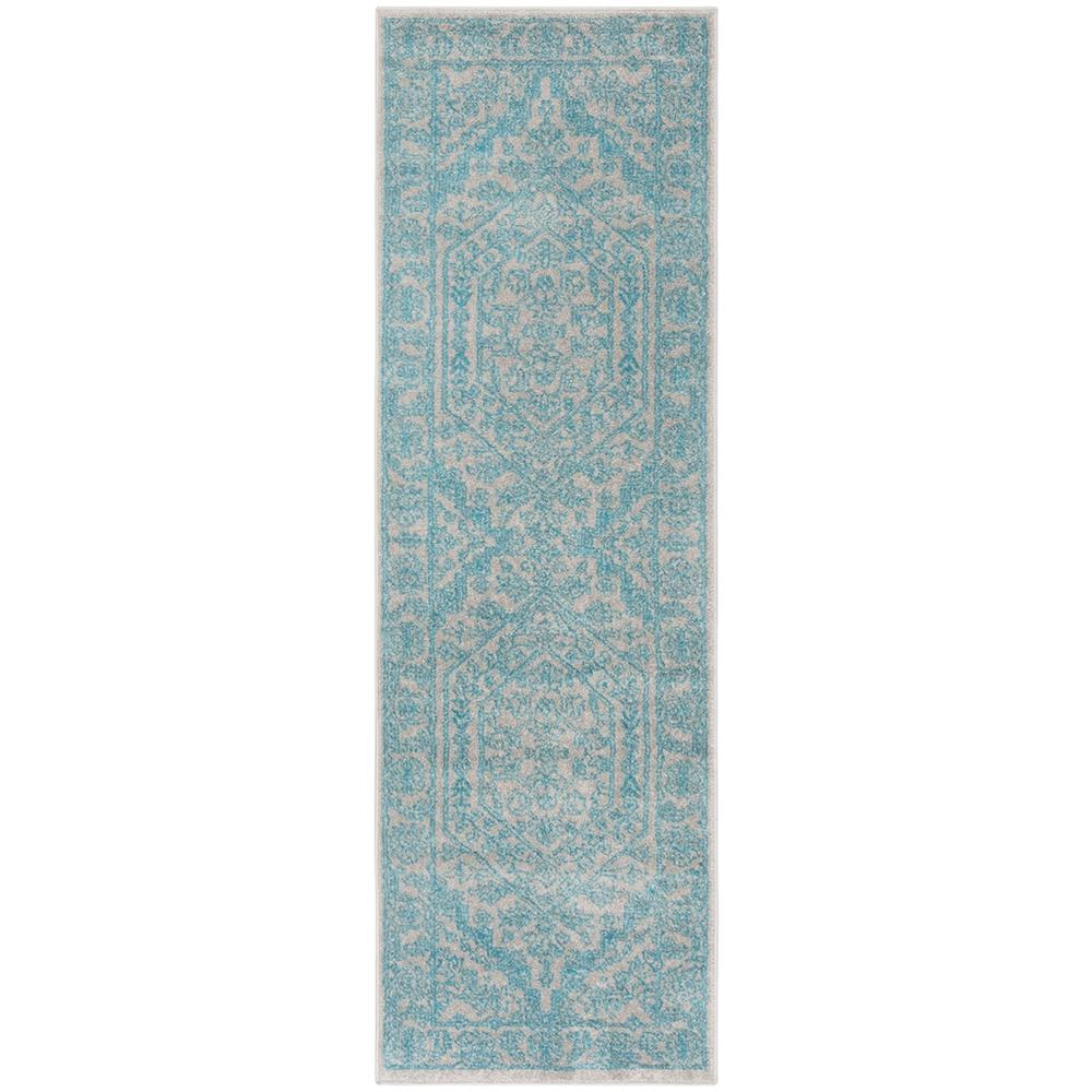 Adirondack, LIGHT GREY / TEAL, 2'-6" X 8', Area Rug. Picture 1