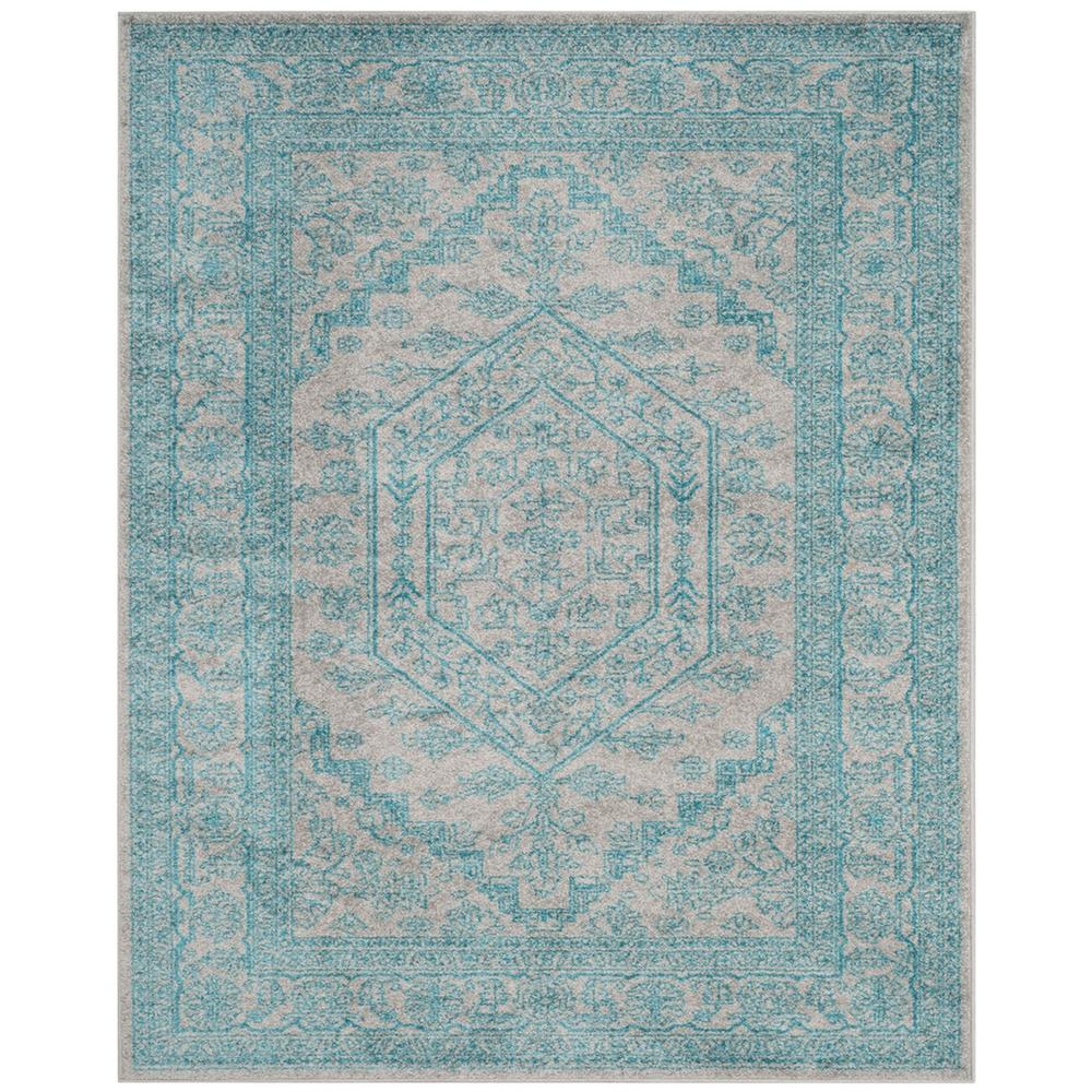 Adirondack, LIGHT GREY / TEAL, 8' X 10', Area Rug. Picture 1