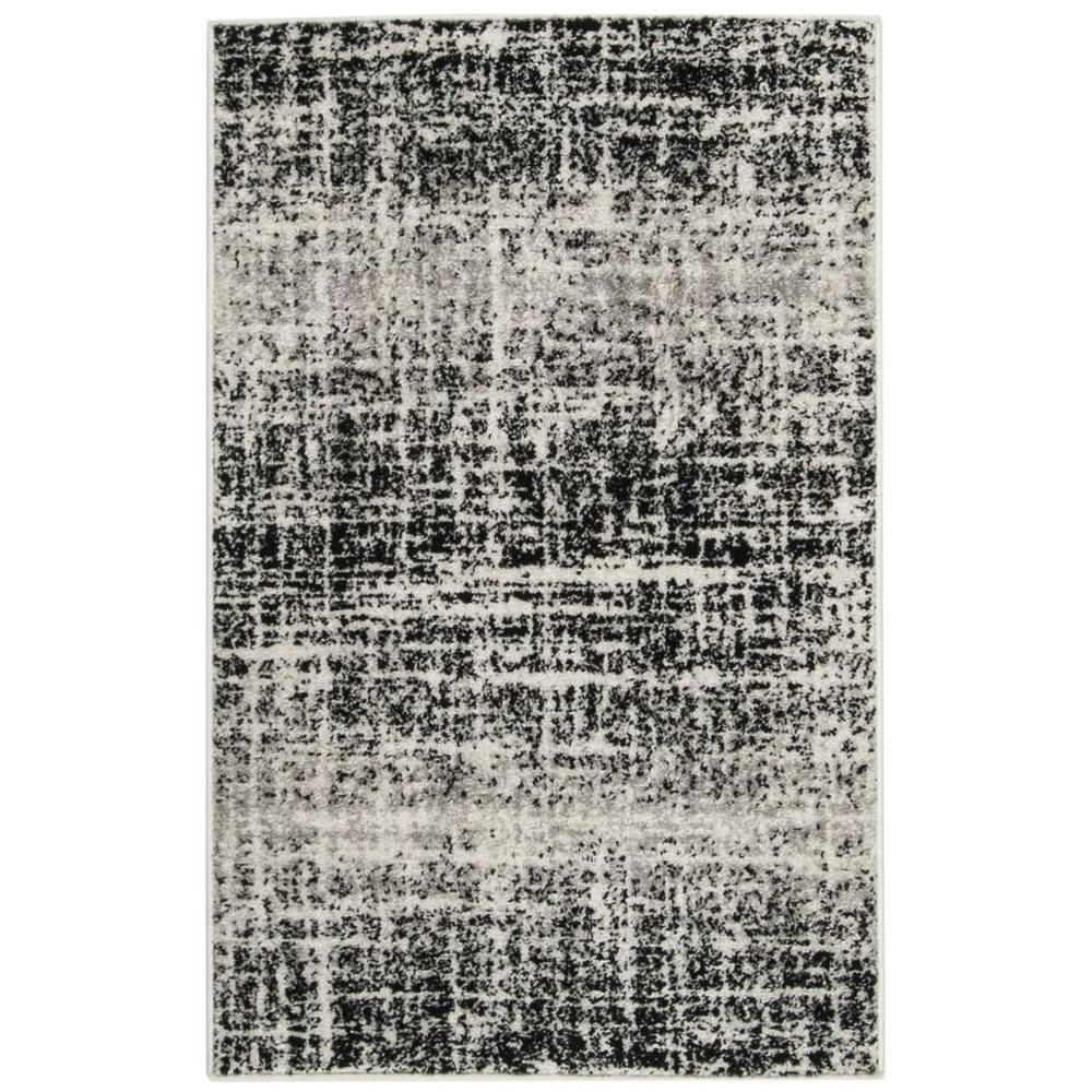 Adirondack, IVORY / BLACK, 2'-6" X 4', Area Rug. The main picture.