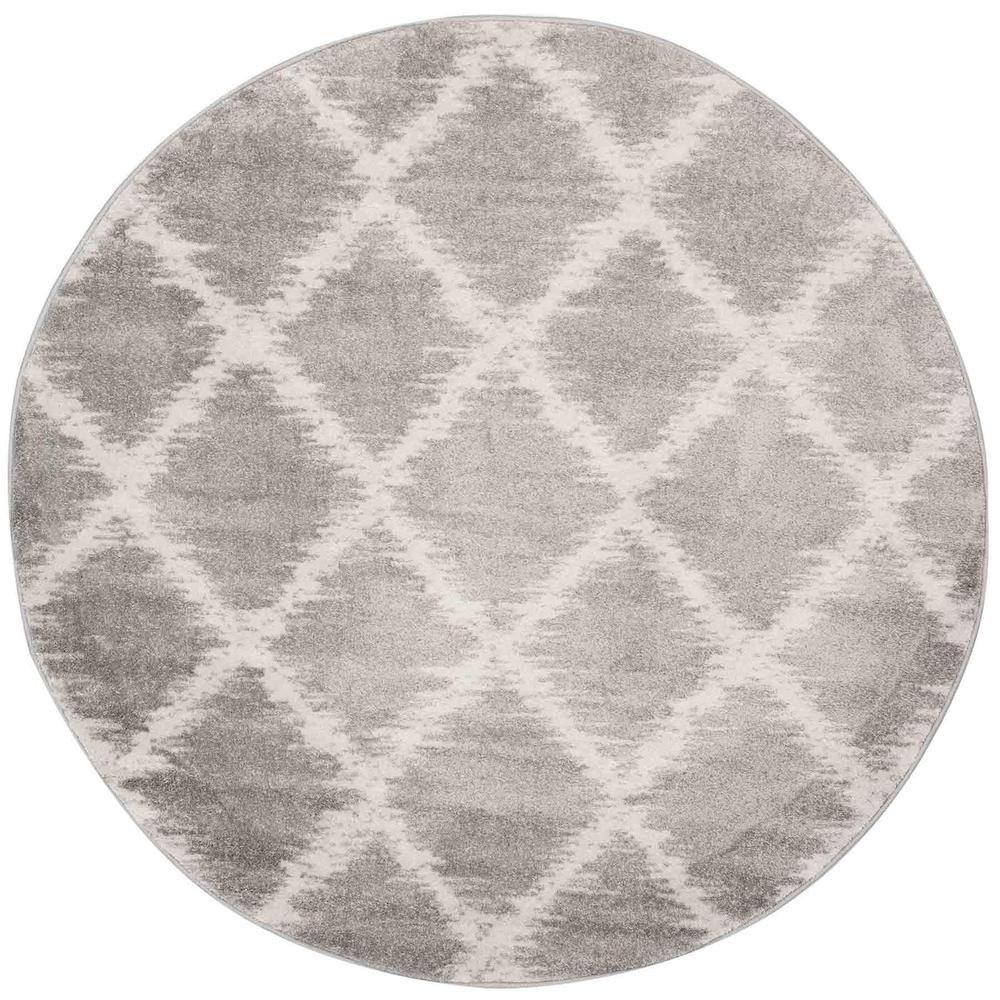 Adirondack, SILVER / IVORY, 6' X 6' Round, Area Rug, ADR120B-6R. Picture 1