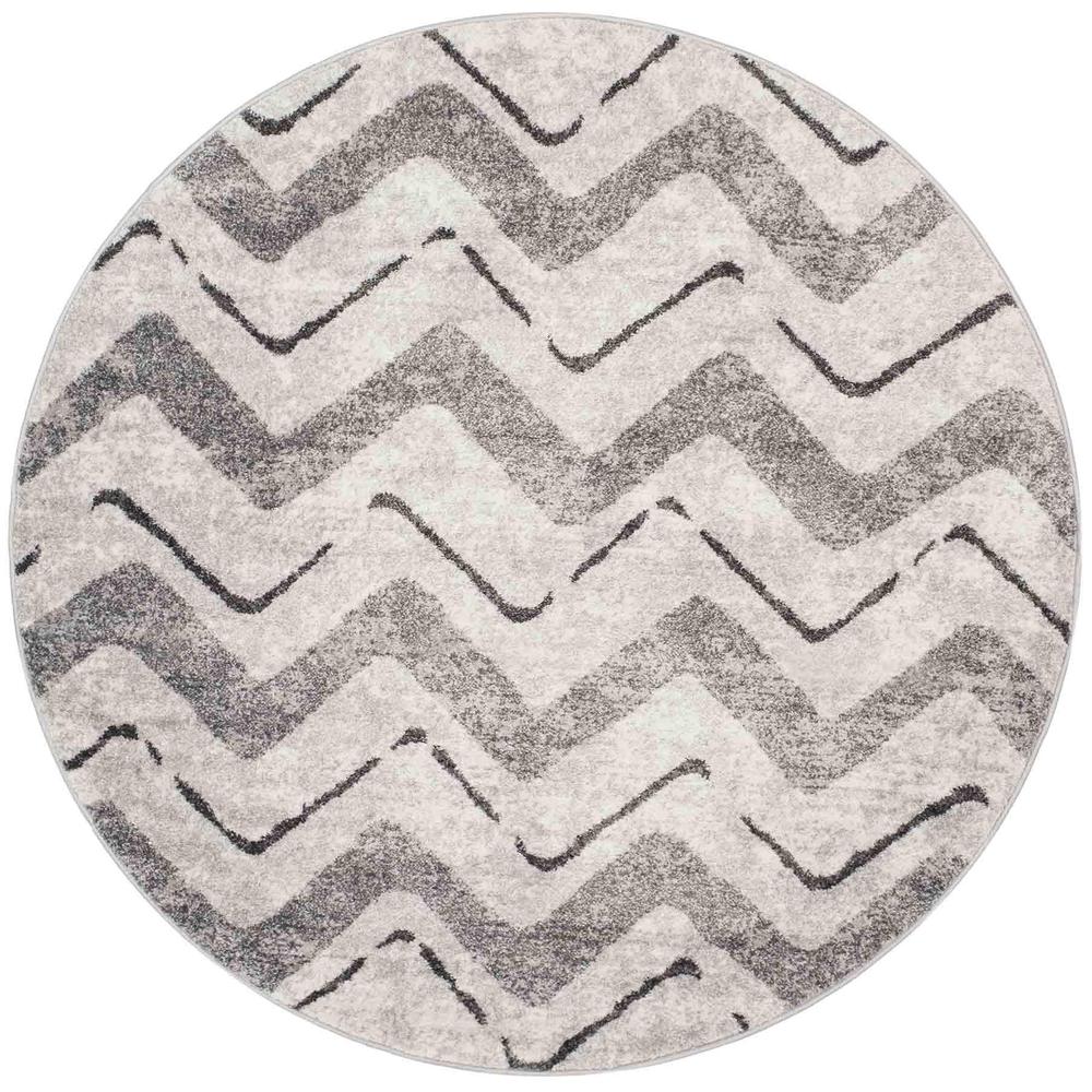 Adirondack, SILVER / CHARCOAL, 6' X 6' Round, Area Rug, ADR121P-6R. Picture 1