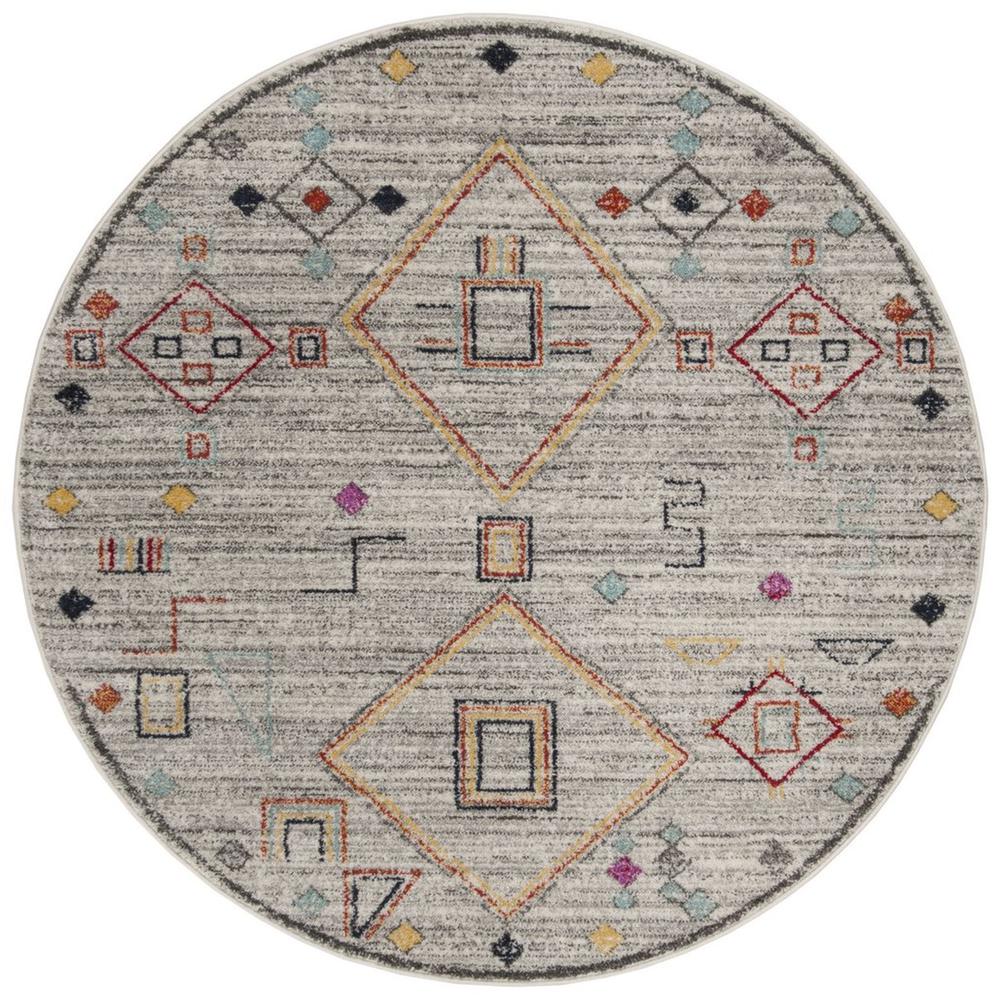ADIRONDACK, LIGHT GREY / RED, 6' X 6' Round, Area Rug, ADR208F-6R. Picture 1