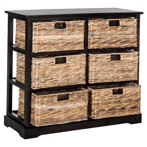 KEENAN 6 WICKER BASKET STORAGE CHEST, AMH5740A. Picture 1
