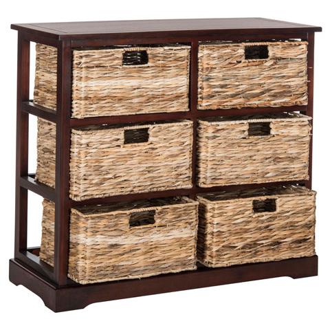 KEENAN 6 WICKER BASKET STORAGE CHEST, AMH5740C. The main picture.