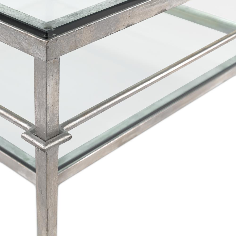 MIEKA SILVER LEAF GLASS COCKTAIL TABLE. Picture 10