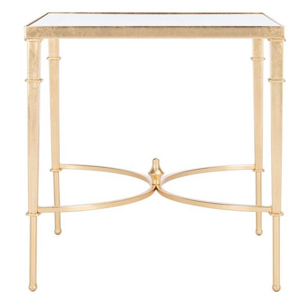 MENDEZ GOLD LEAF ACCENT TABLE, Gold. The main picture.