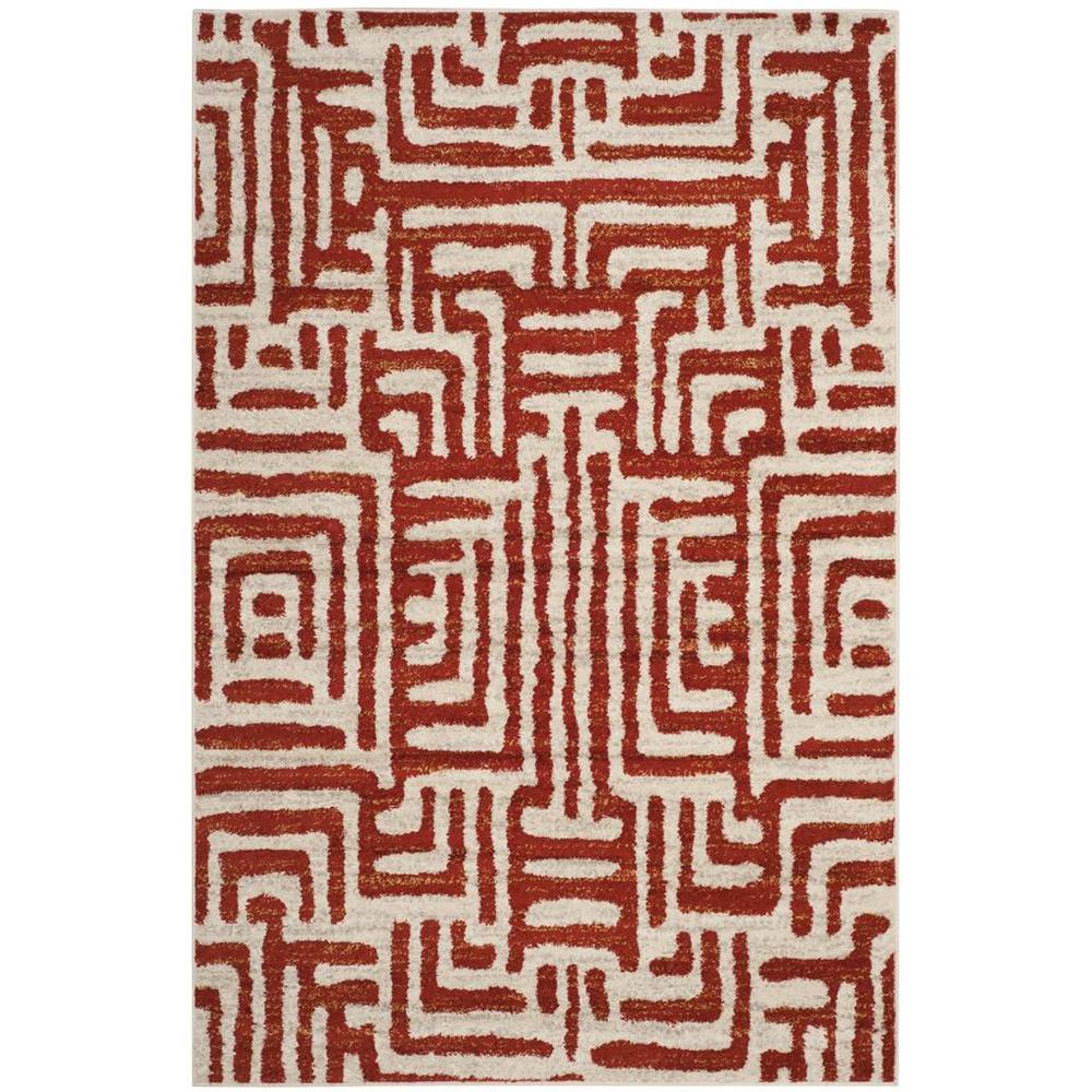 AMSTERDAM, IVORY / TERRACOTTA, 5'-1" X 7'-6", Area Rug. Picture 1