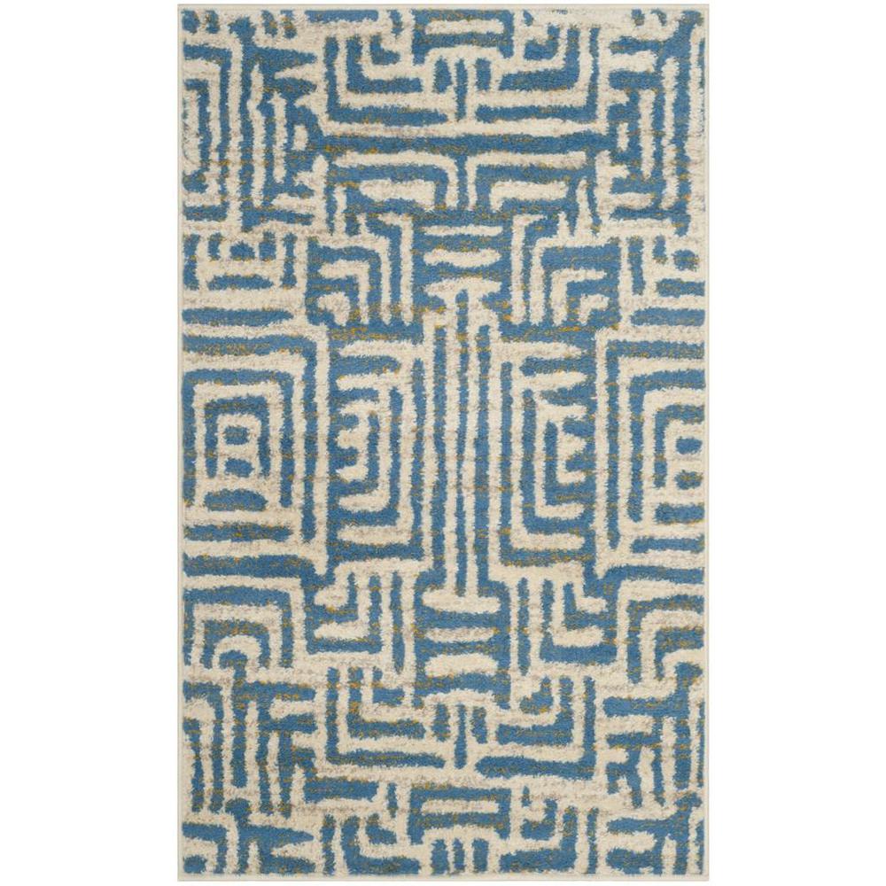 AMSTERDAM, IVORY / LIGHT BLUE, 3' X 5', Area Rug. Picture 1