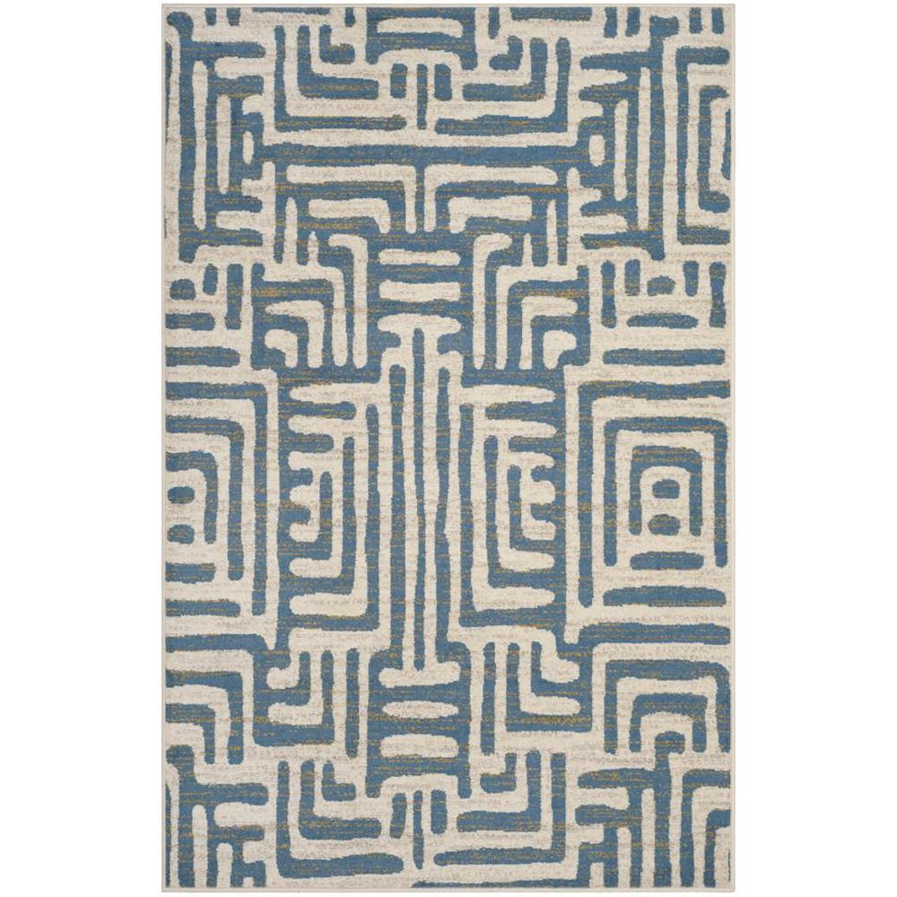 AMSTERDAM, IVORY / LIGHT BLUE, 5'-1" X 7'-6", Area Rug. Picture 1