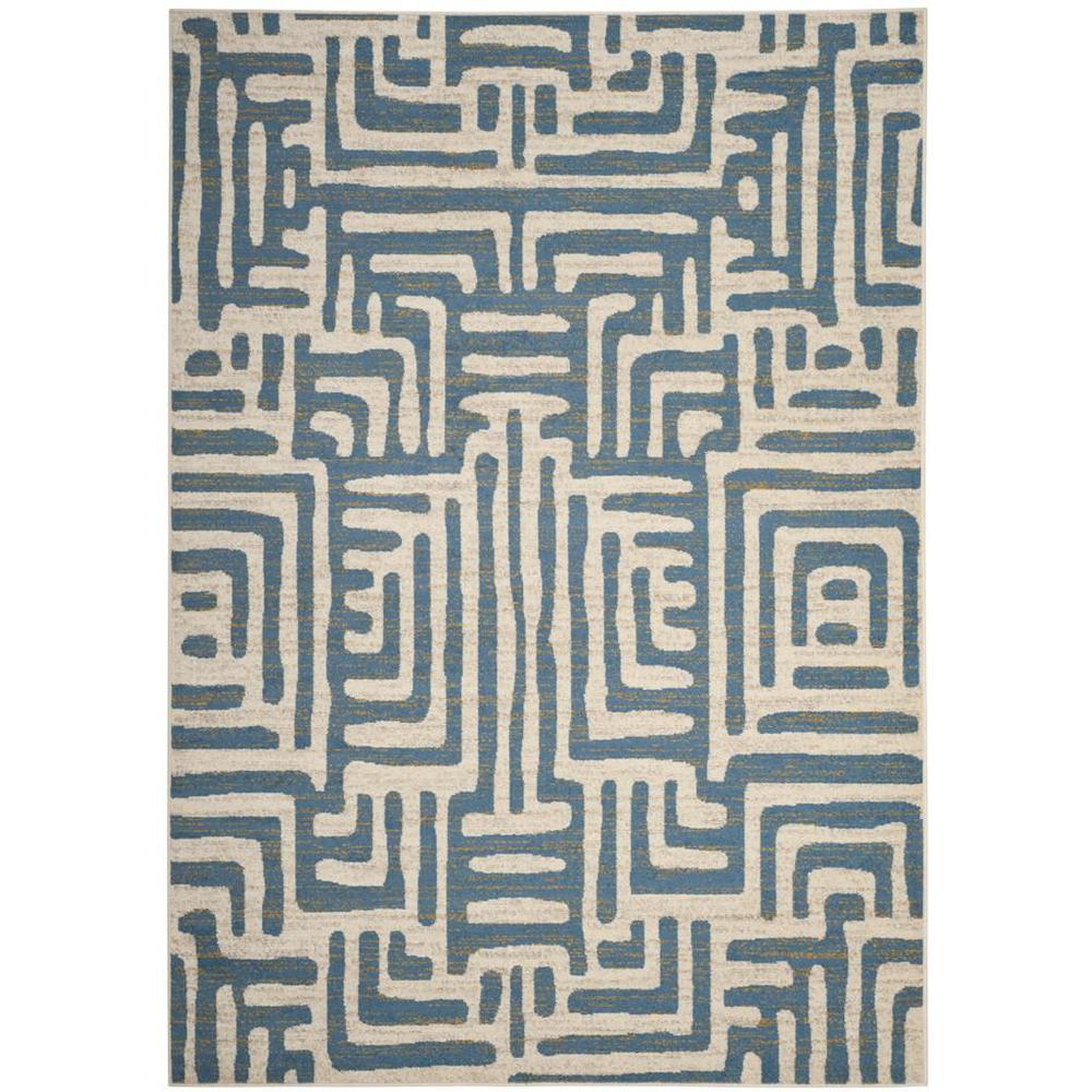 AMSTERDAM, IVORY / LIGHT BLUE, 6'-7" X 9'-2", Area Rug. Picture 1