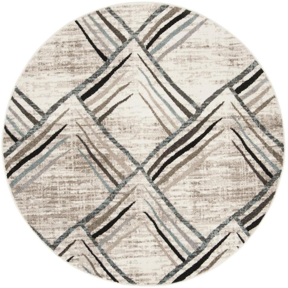 AMSTERDAM, CREAM / CHARCOAL, 6'-7" X 6'-7" Round, Area Rug. Picture 1