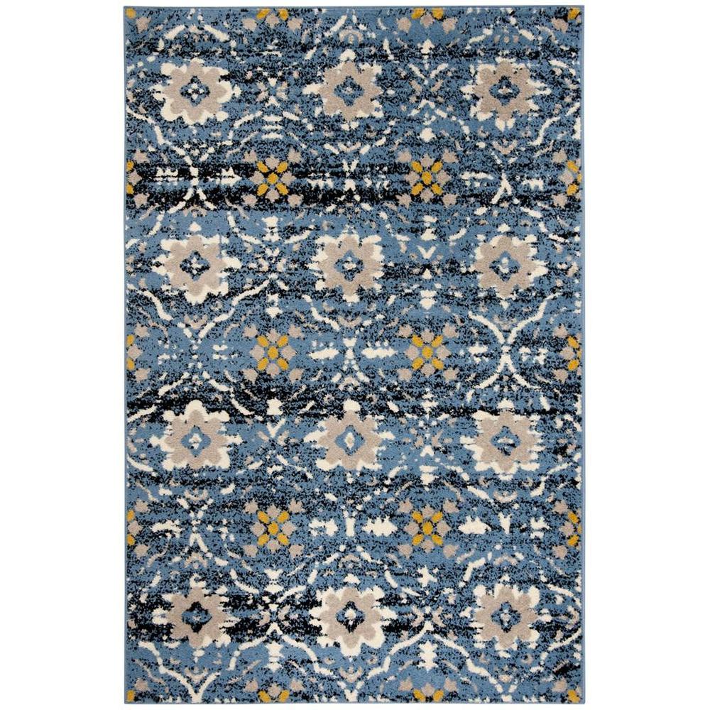 AMSTERDAM, BLUE / CREME, 4' X 6', Area Rug. The main picture.