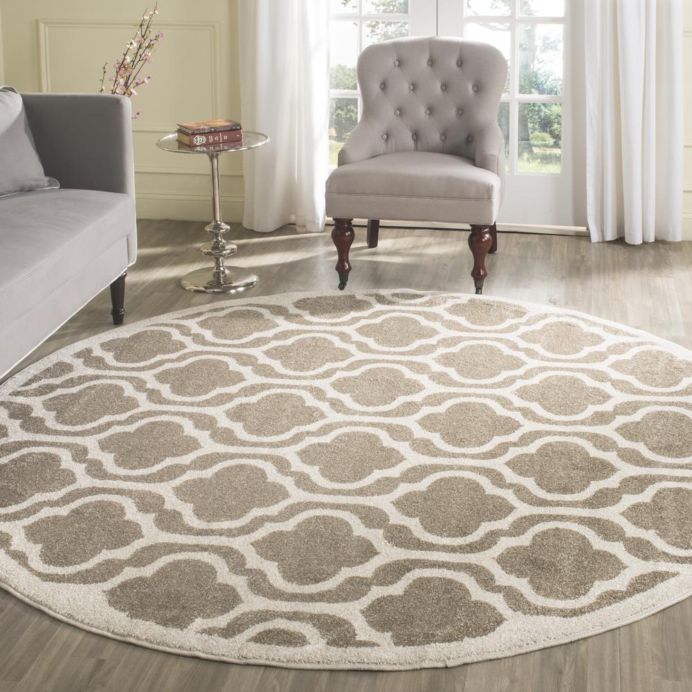 AMHERST, WHEAT / BEIGE, 7' X 7' Round, Area Rug, AMT402S-7R. Picture 3