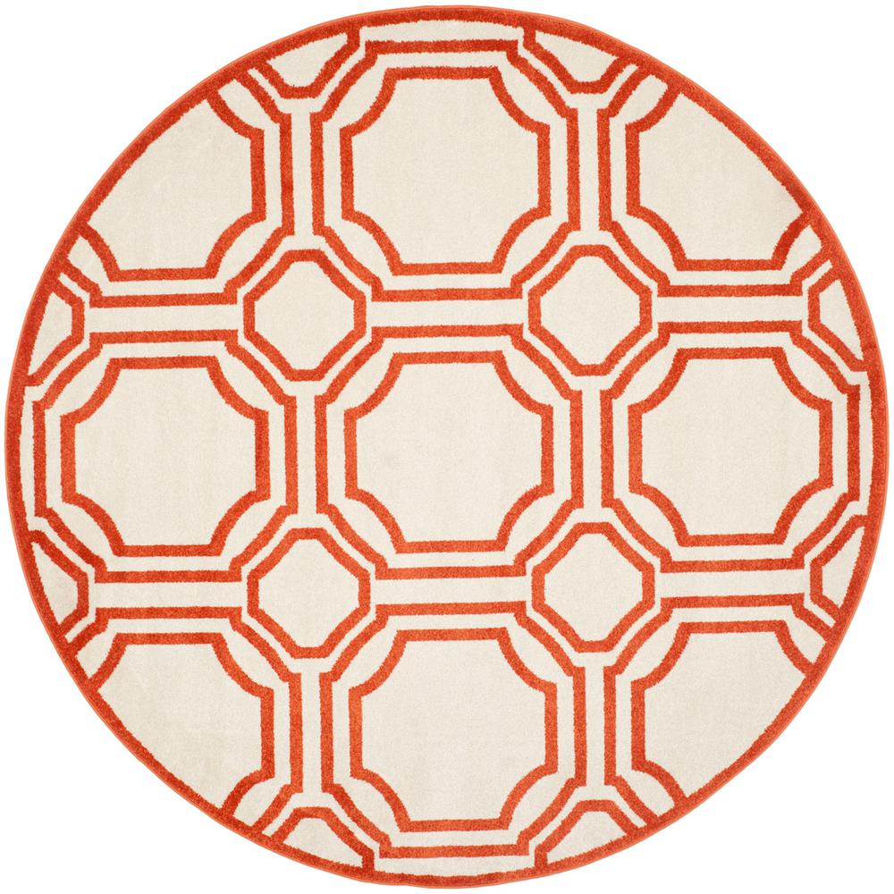AMHERST, IVORY / ORANGE, 5' X 5' Round, Area Rug, AMT411F-5R. The main picture.