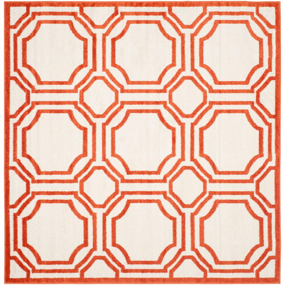 AMHERST, IVORY / ORANGE, 5' X 5' Square, Area Rug, AMT411F-5SQ. Picture 1