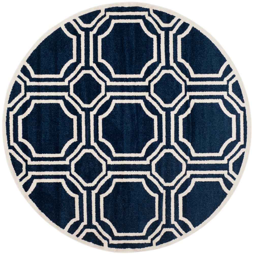 AMHERST, NAVY / IVORY, 5' X 5' Round, Area Rug. Picture 1