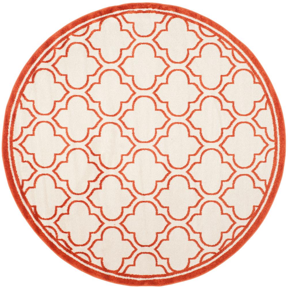 AMHERST, IVORY / ORANGE, 5' X 5' Round, Area Rug, AMT412F-5R. The main picture.