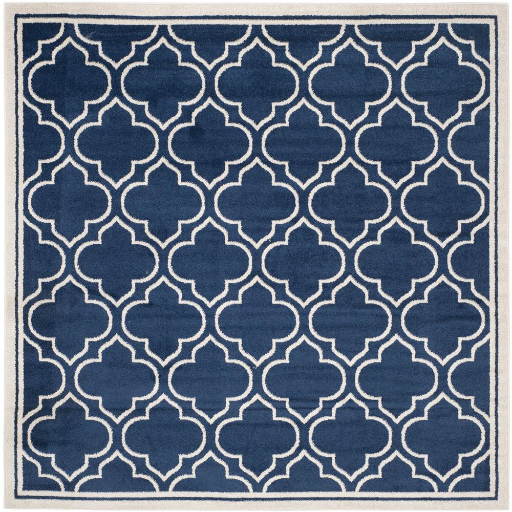 AMHERST, NAVY / IVORY, 7' X 7' Square, Area Rug, AMT412P-7SQ. Picture 1