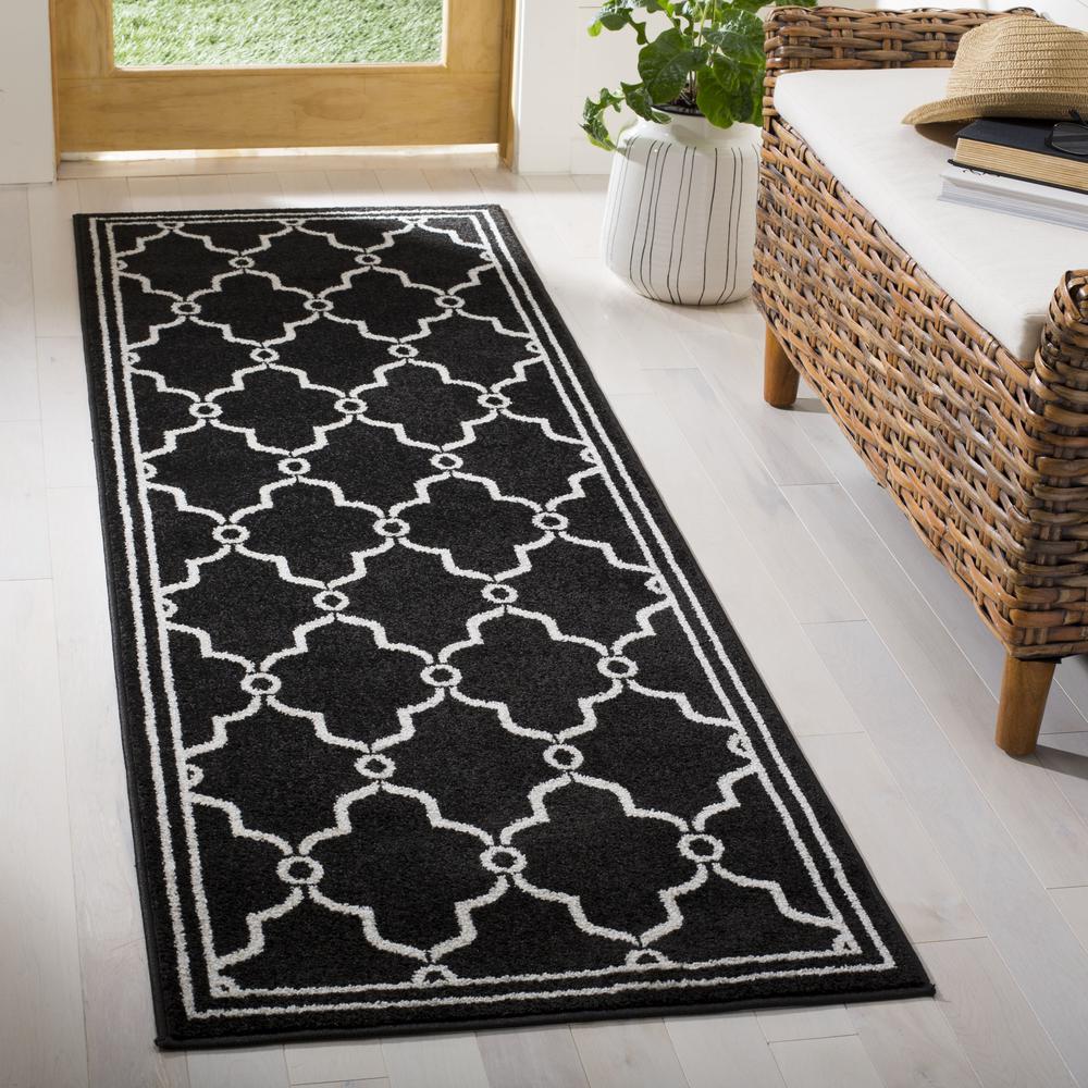 AMHERST, ANTHRACITE / IVORY, 2'-3" X 7', Area Rug, AMT414G-27. Picture 1