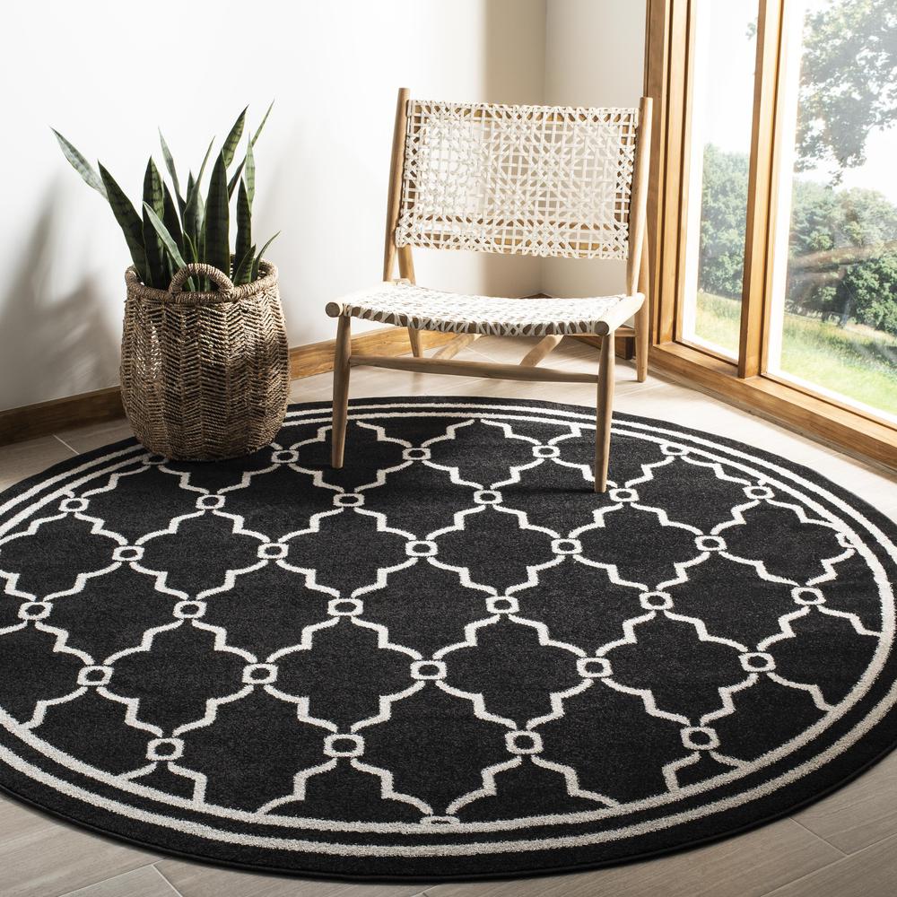 AMHERST, ANTHRACITE / IVORY, 7' X 7' Round, Area Rug, AMT414G-7R. Picture 1