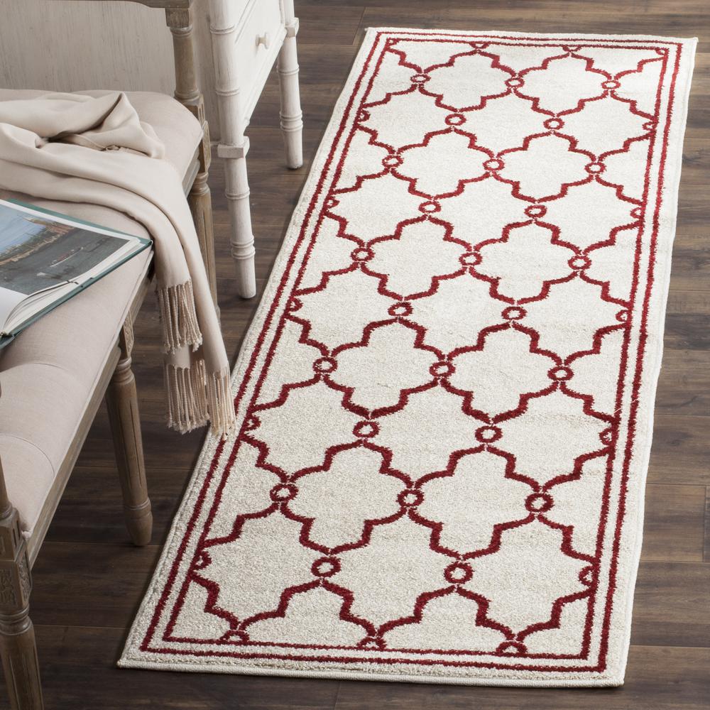 AMHERST, IVORY / RED, 2'-3" X 7', Area Rug. Picture 3