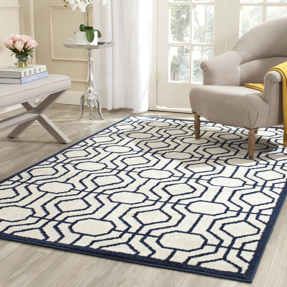 AMHERST, IVORY / NAVY, 6' X 9', Area Rug, AMT416M-6. Picture 1