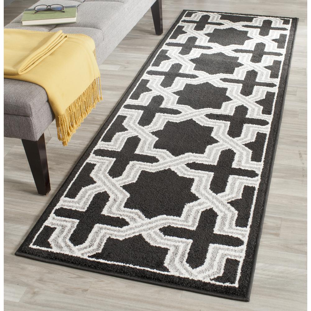 AMHERST, ANTHRACITE / GREY, 2'-3" X 7', Area Rug. Picture 1