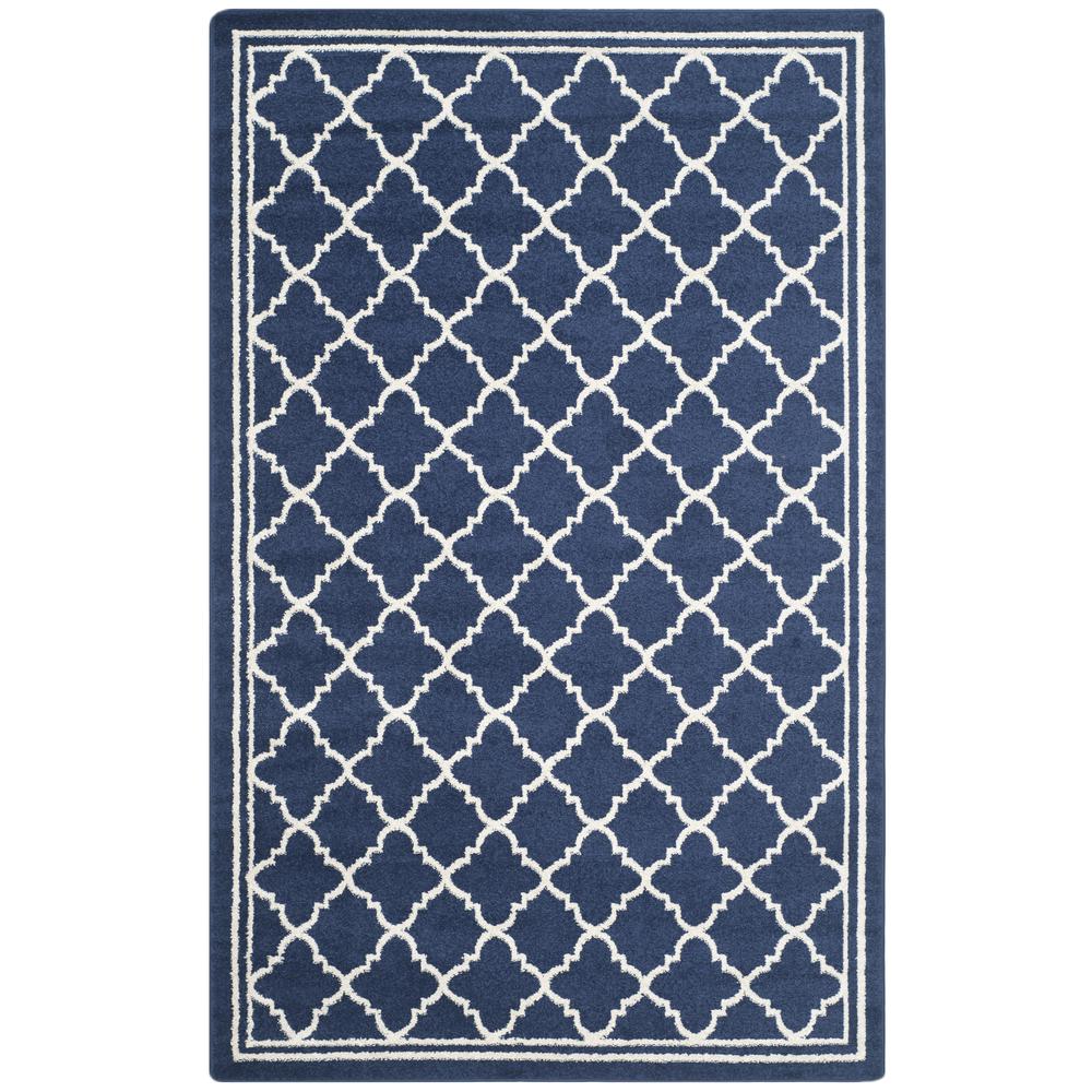 AMHERST, NAVY / BEIGE, 5' X 8', Area Rug, AMT422P-5. Picture 1