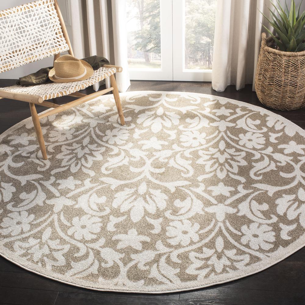 AMHERST, WHEAT / BEIGE, 7' X 7' Round, Area Rug, AMT424S-7R. Picture 1