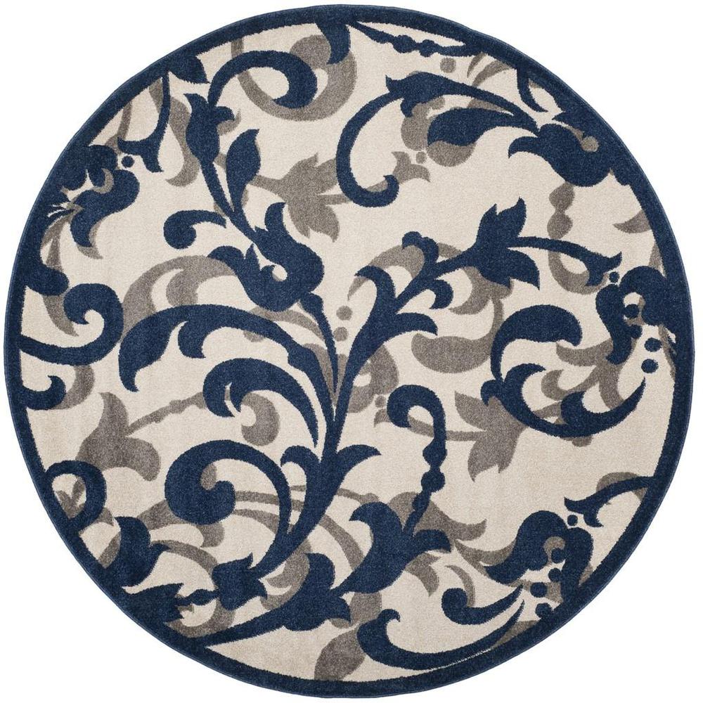 AMHERST, IVORY / NAVY, 7' X 7' Round, Area Rug, AMT428M-7R. Picture 1