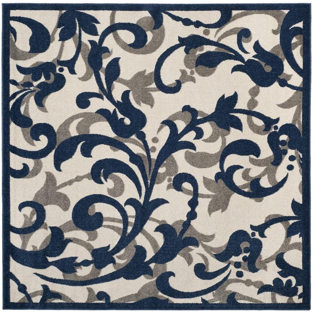 AMHERST, IVORY / NAVY, 7' X 7' Square, Area Rug, AMT428M-7SQ. Picture 1