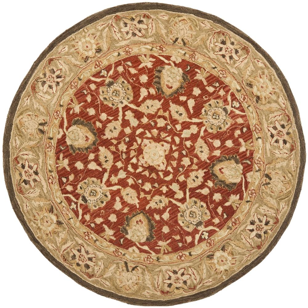 ANATOLIA, RUST / GREEN, 4' X 4' Round, Area Rug. The main picture.