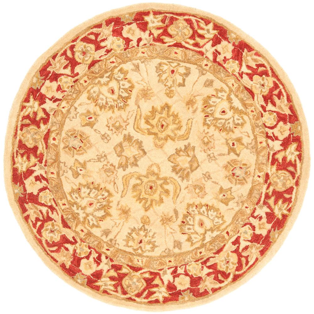 ANATOLIA, IVORY / RED, 4' X 4' Round, Area Rug, AN522C-4R. Picture 1