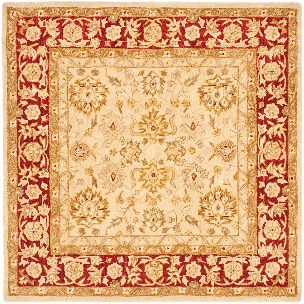 ANATOLIA, IVORY / RED, 6' X 6' Square, Area Rug. Picture 1