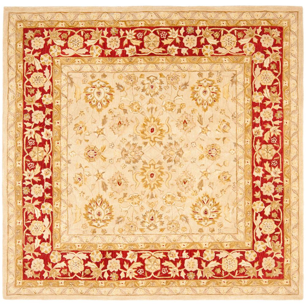 ANATOLIA, IVORY / RED, 8' X 8' Square, Area Rug. Picture 1
