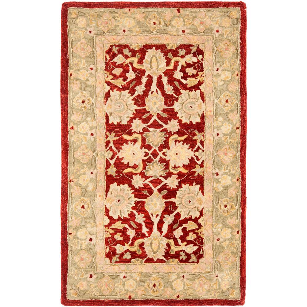 ANATOLIA, RED / MOSS, 3' X 5', Area Rug. Picture 1